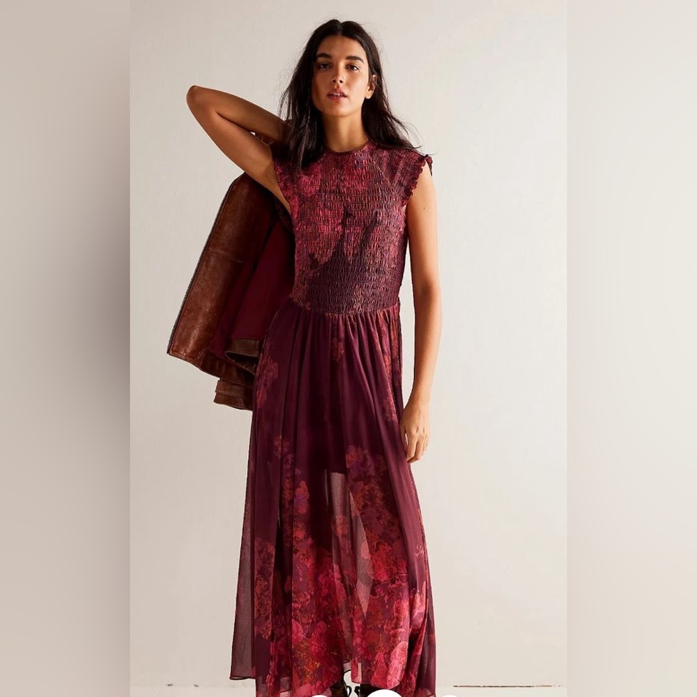 Free People Burgundy Maxi Dress